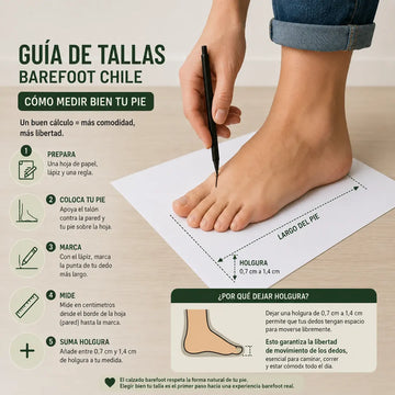 Guía de tallas barefoot Chile: cómo medir bien