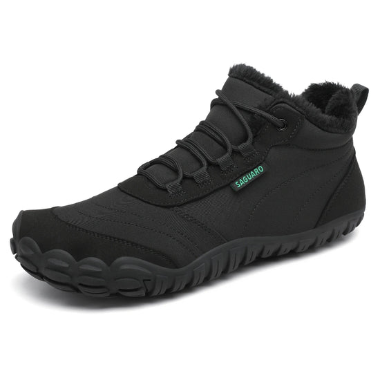 Botas barefoot de invierno Saguaro Will II negras con forro térmico y suela flexible.