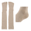 Calcetines con dedos beige Sowilo extra largos, diseño ergonómico que funciona como alineador de dedos suave.