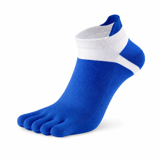 Calcetín de dedos azul eléctrico para gimnasio y entrenamiento.