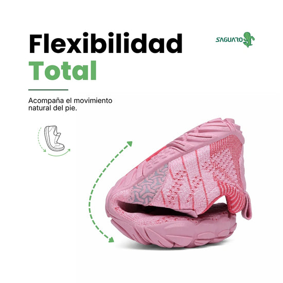 Saguaro Kids Free I rosa flexibilidad — zapatilla barefoot infantil rosa suela flexible Chile