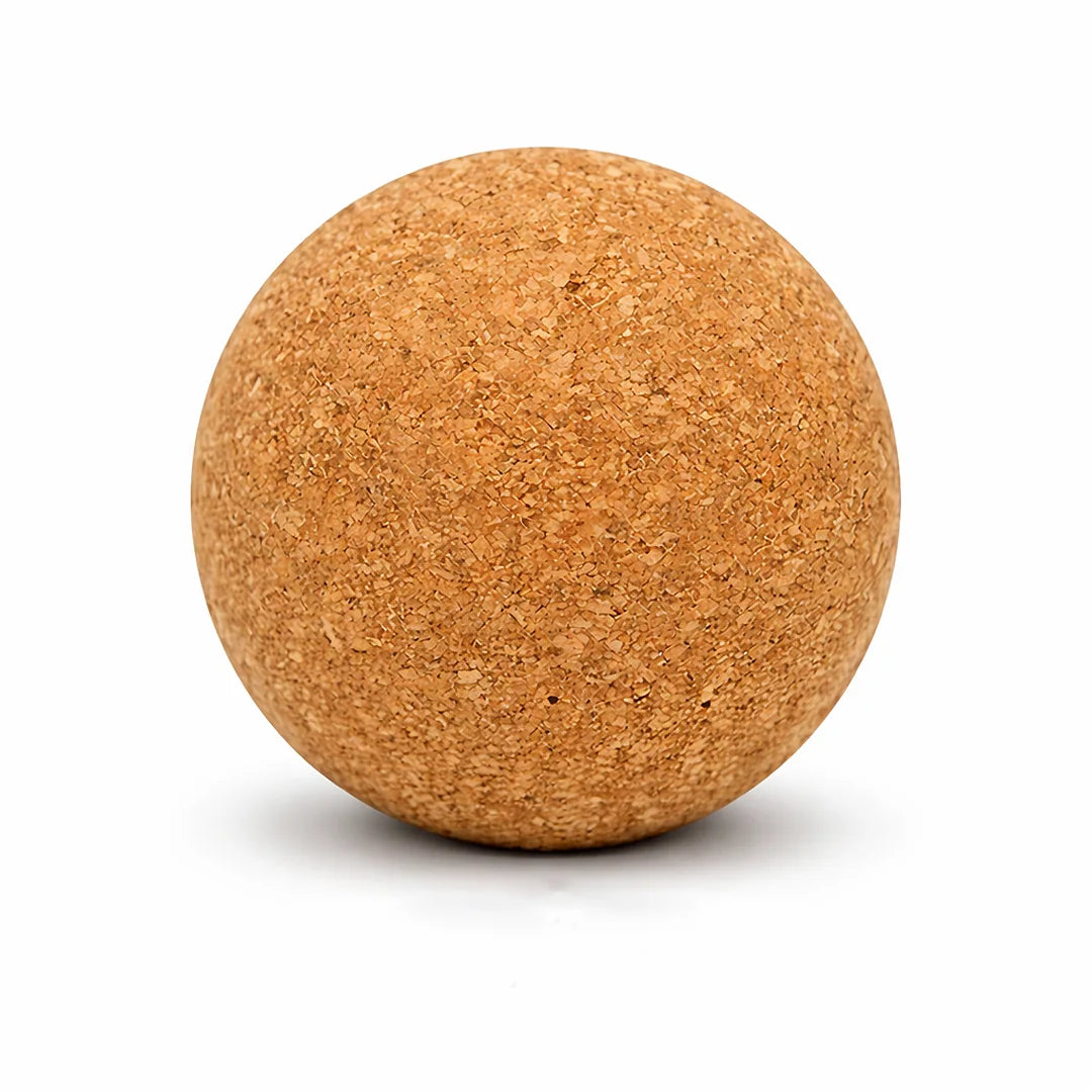 Pelota de corcho terapéutica 6cm para masajes en pies, yoga y fascia.