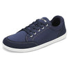 Zapatilla barefoot Saguaro Stellar II azul vista diagonal mostrando diseño urbano cómodo.