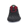 Zapatillas Vitality IV rojas vista frontal destacando puntera ancha ergonómica.