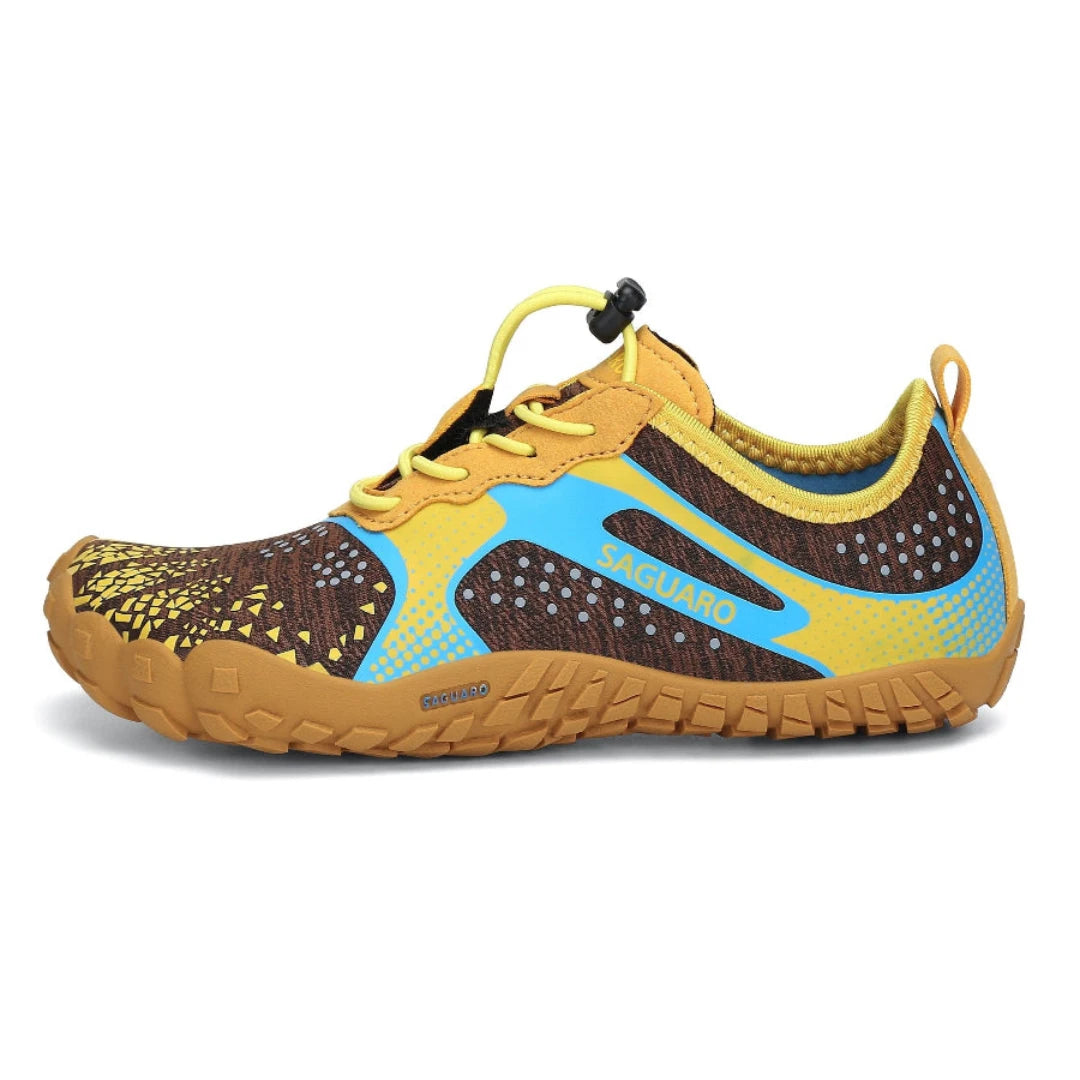 Zapatillas barefoot Saguaro Kids Fast I amarillas vista lateral