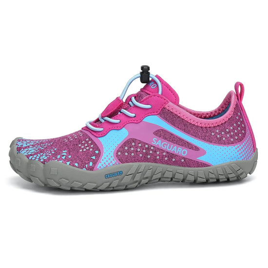 Zapatillas barefoot Kids Fast I rosadas vista lateral