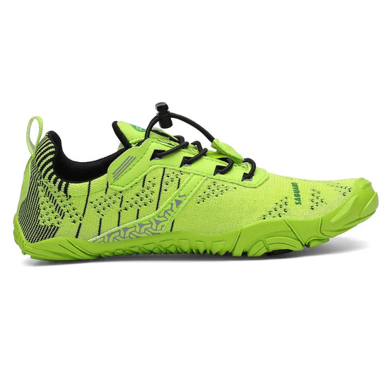 Zapatillas barefoot Kids Free I verdeflúor lateral interna