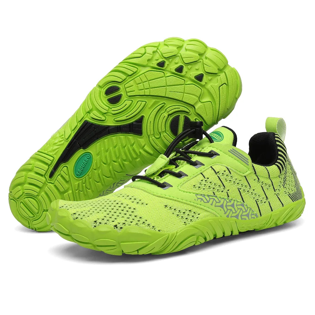 Par de zapatillas barefoot Kids Free I verdeflúor