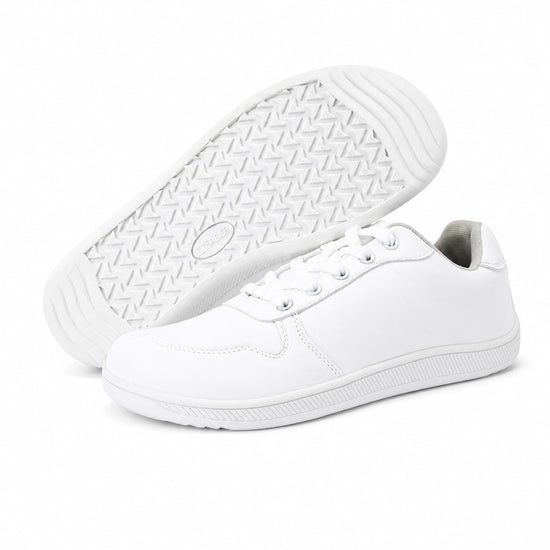 Zapatos ergonomicos blancos casuales ZZFaber — calzado barefoot casual blanco horma ancha mujer Chile