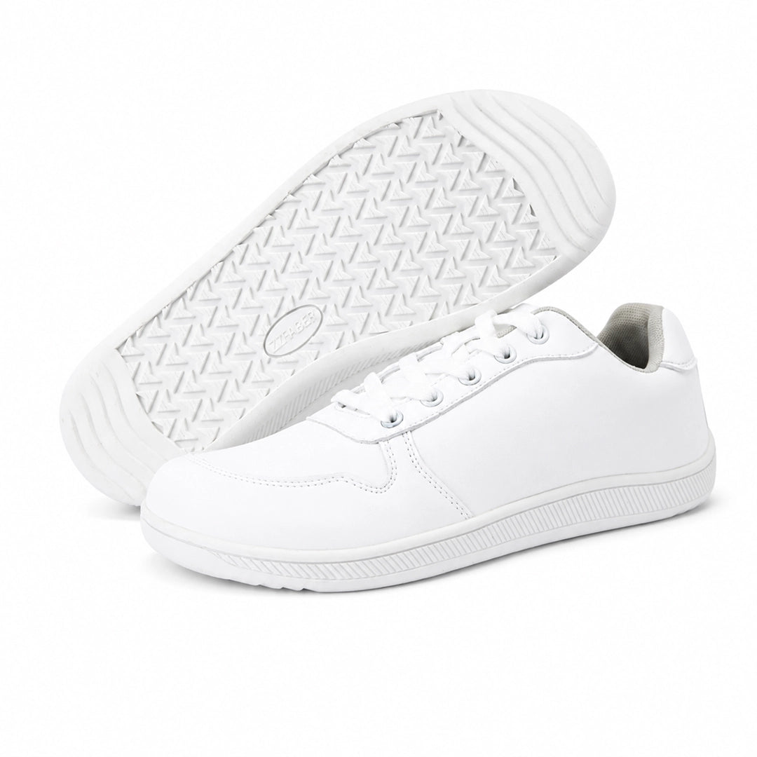 Zapatos ergonomicos blancos casuales ZZFaber — calzado barefoot casual blanco horma ancha mujer Chile