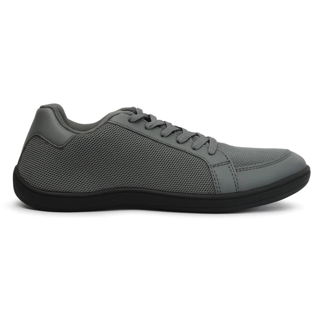 Zapatilla minimalista ZZfaber Bamba I gris, vista lateral.