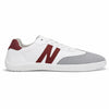 Zapatilla barefoot ZZfaber Niza I blanco con vinotinto vista lateral.