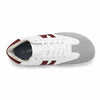 Zapatilla barefoot ZZfaber Niza I blanco con vinotinto vista desde arriba.